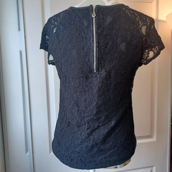 Kenneth Cole Reaction Black Lace Top - Zippered Back (3175) - Picture 4 of 7